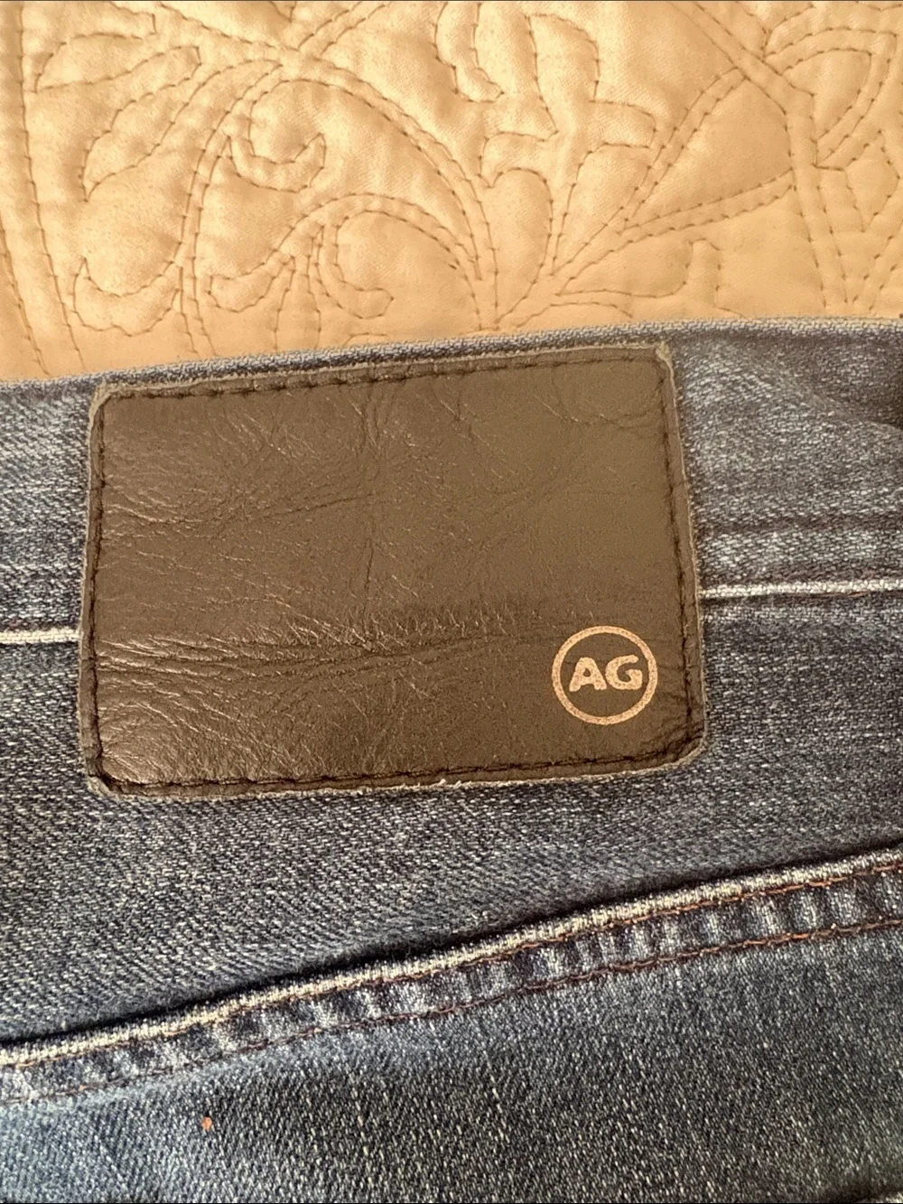 Ag Adriano Goldschmied Men's Straight Jeans in Dark Blue Denim